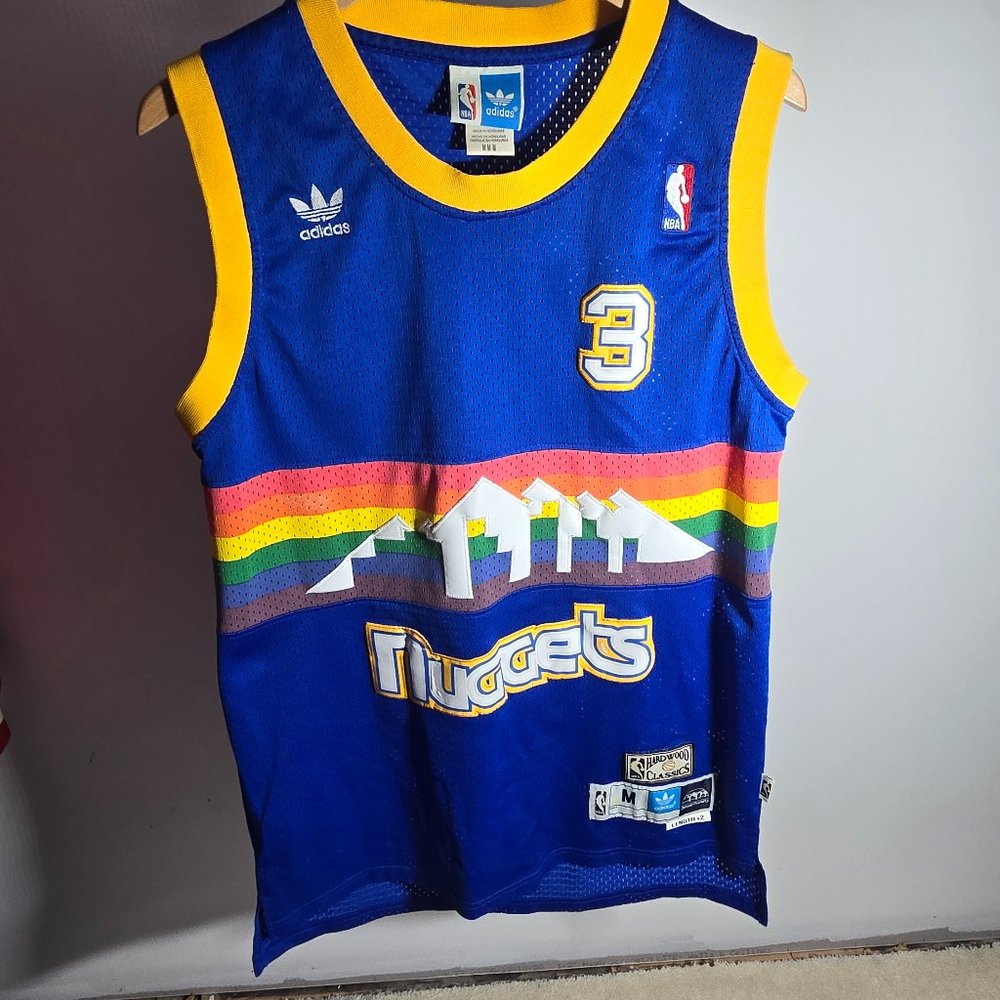 NBA Adidas Allan Iverson #3 Denver Nuggets Rainbow Hardwood Classics Siz…
